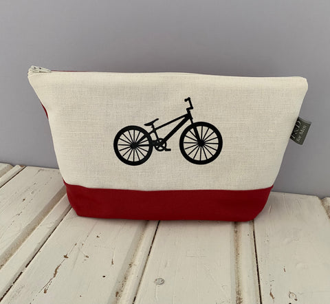 Men’s Red Bicycle Print Washbag