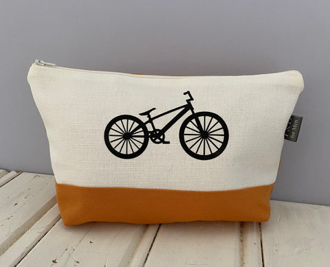 Men’s Orange Bicycle Print Washbag
