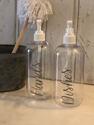 Hands and Dishes zero waste refillable bottles