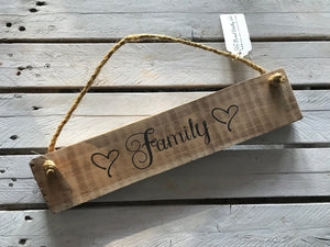 Rustic Wooden Family Sign