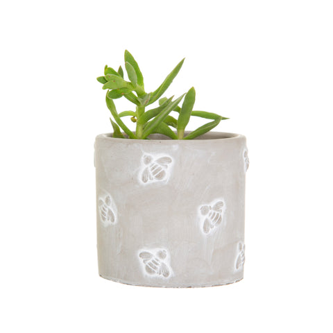 Embossed Bee cement planter - Mini (H8cm x D8cm)