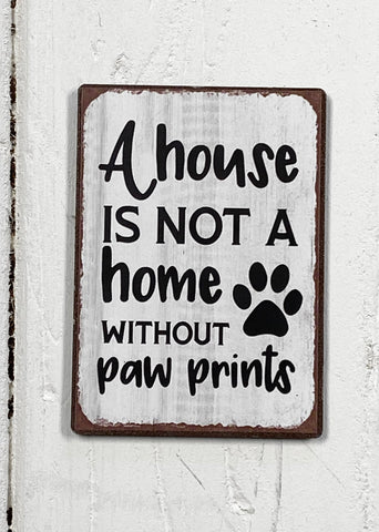 Paw Prints Magnet - Mini metal magnet (7 x 5cm) A house is not a home without paw prints. Perfect gift for pet lovers