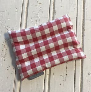 Wheat Bag in Red and White Check Print Fabric