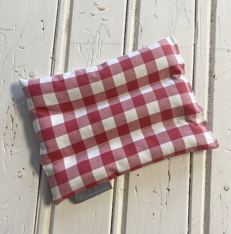 Wheat Bag in Red and White Check Print Fabric