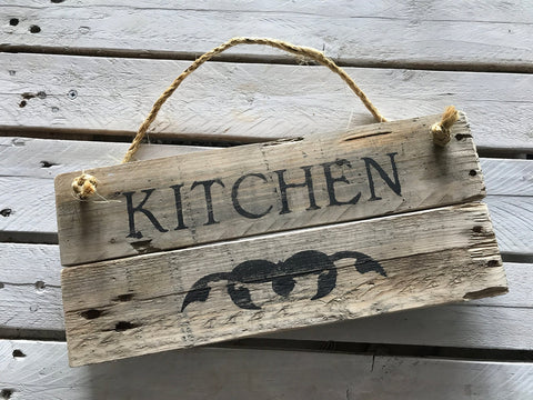 Double width Rustic Wooden Kitchen Sign
