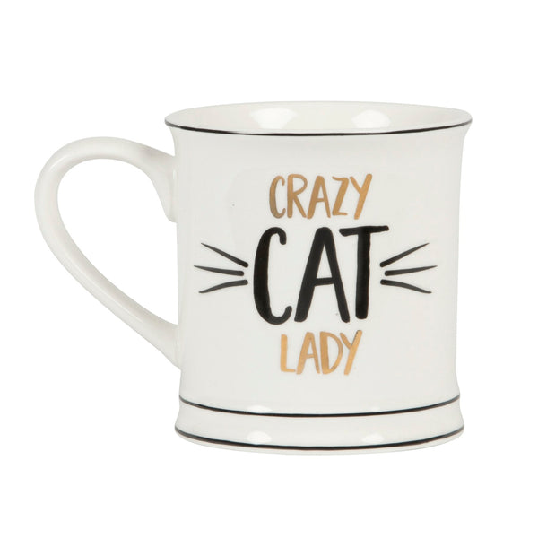 Crazy Cat Lady Mug - White ceramic, perfect gift for cat lovers, dishwasher safe